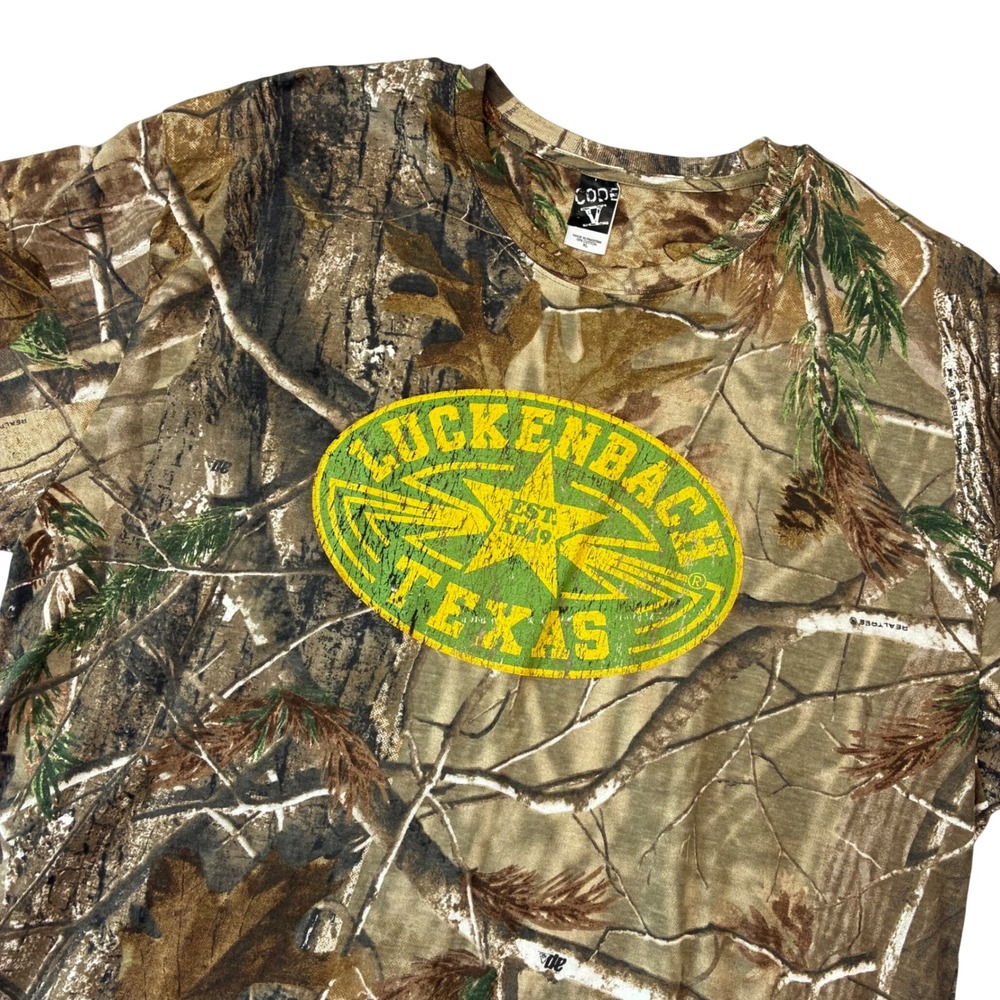 Code V T-Shirt Men XL Camo‎ Luckenbach Texas Realtree Graphic Tee Souvenir - Picture 3 of 7